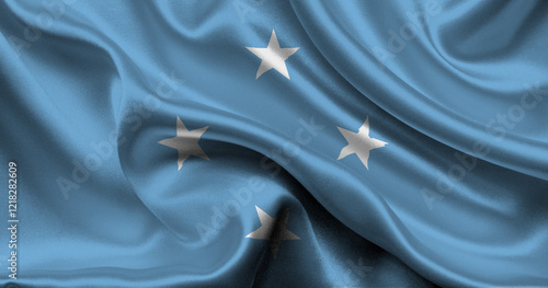 Photos High detailed flag of Micronesia