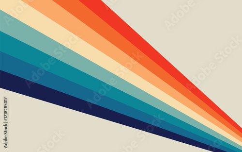  retro-inspired abstract background featuring diagonal lines in warm and cool tones