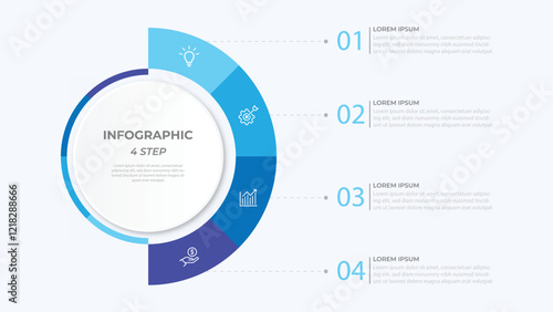 Vector infographic label design with circle infographic template design and 4-5-6 options or steps. Can be used for process diagram, presentations, workflow layout, banner, flow chart, info graph