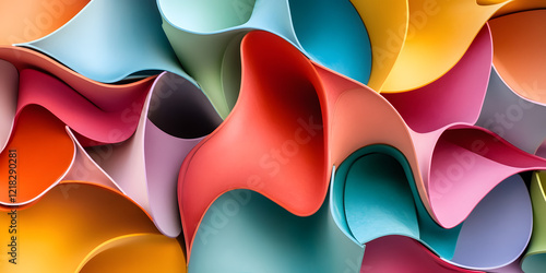 Vibrant Abstract Design with Fluid Shapes