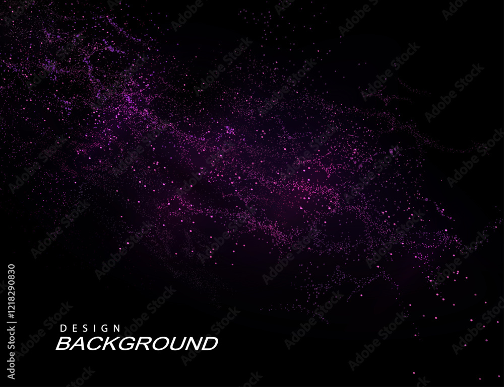 Obraz premium Isolated purple swirling mosaic on black background, abstract design component.