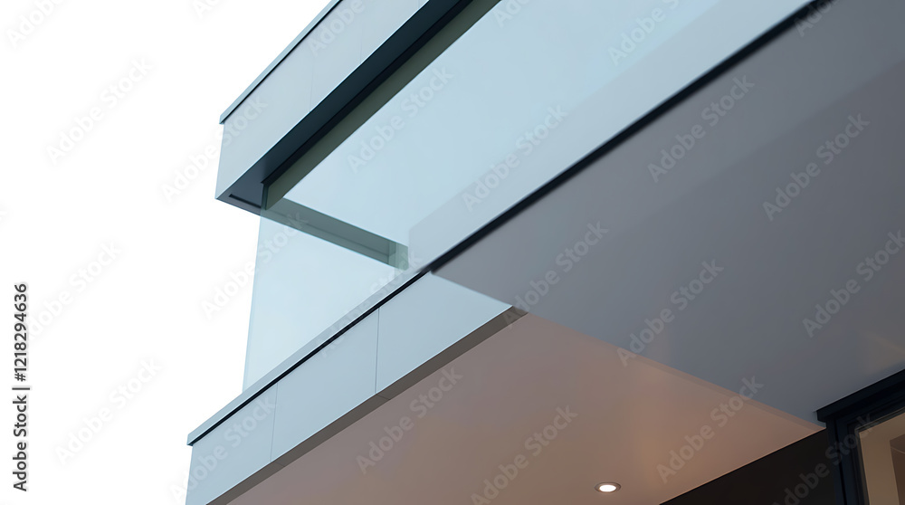 Fototapeta premium Sleek Modern Architecture: Geometric Design and Minimalist Facade of a Contemporary Building