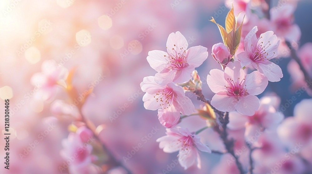 Cherry blossoms flourish and illuminate the garden, filling the air with a sweet fragrance. Sunlight dances through the petals, creating a magical atmosphere of serenity and beauty Cherry blossoms flourish and illuminate the garden, filling the air with a sweet fragrance. Sunlight dances through the petals, creating a magical atmosphere of serenity and beauty
