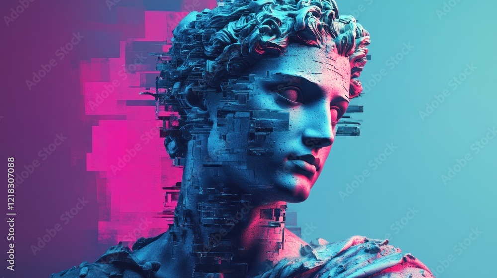 Digital art of a classical bust Digital art of a classical bust