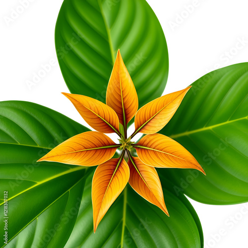 Stromanthe triostar leaf, Tropical foliage isolated on white background, with clipping path photo