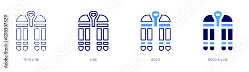 Cleopatra icon in 4 different styles. Thin Line, Line, Bold, and Bold Line. Duotone style. Editable stroke