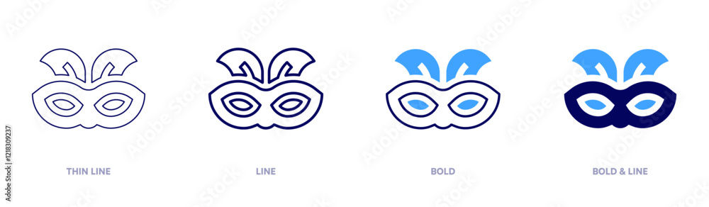 Famous carnival mask icon in 4 different styles. Thin Line, Line, Bold, and Bold Line. Duotone style. Editable stroke Famous carnival mask icon in 4 different styles. Thin Line, Line, Bold, and Bold Line. Duotone style. Editable stroke