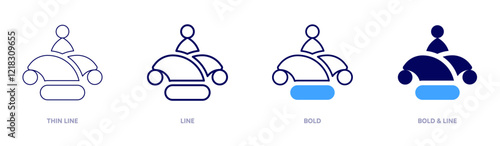 Hat icon in 4 different styles. Thin Line, Line, Bold, and Bold Line. Duotone style. Editable stroke