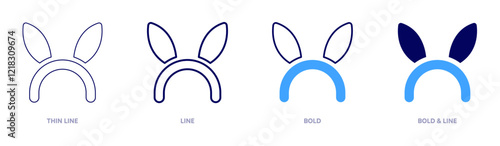 Headband costume party icon in 4 different styles. Thin Line, Line, Bold, and Bold Line. Duotone style. Editable stroke