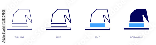 Joker hat cosplay accessory icon in 4 different styles. Thin Line, Line, Bold, and Bold Line. Duotone style. Editable stroke