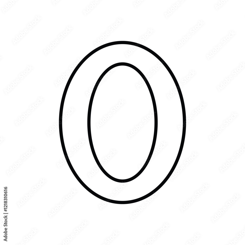 Number 0 icon isolated on a white background. Vector illustration. Number 0 icon isolated on a white background. Vector illustration.