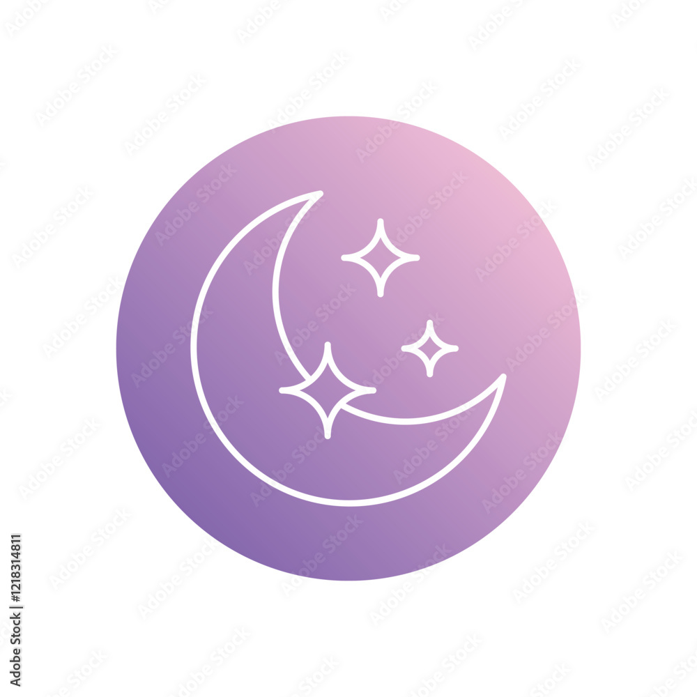 Moon icon isolated on a white background. Vector illustration. Moon icon isolated on a white background. Vector illustration.
