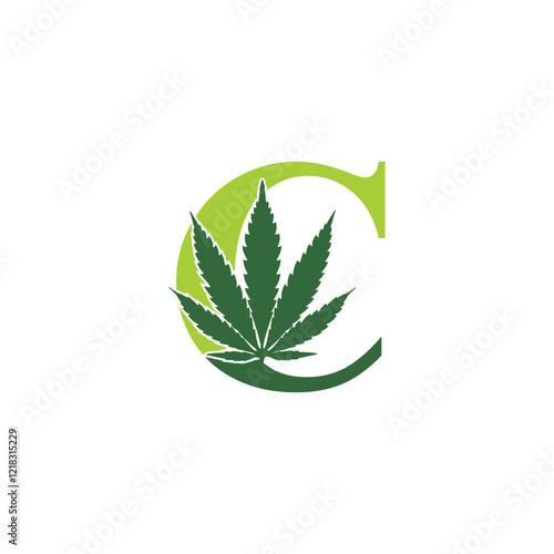 Letter C with Cannabis leaf