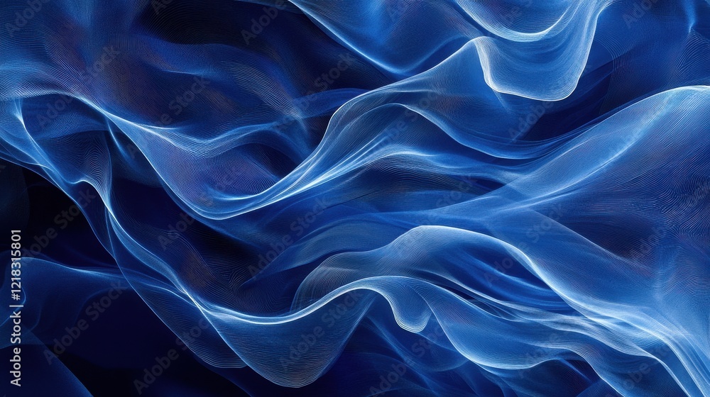 Abstract Blue Waves Of Light And Texture Abstract Blue Waves Of Light And Texture