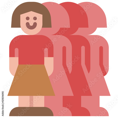 females flat icon