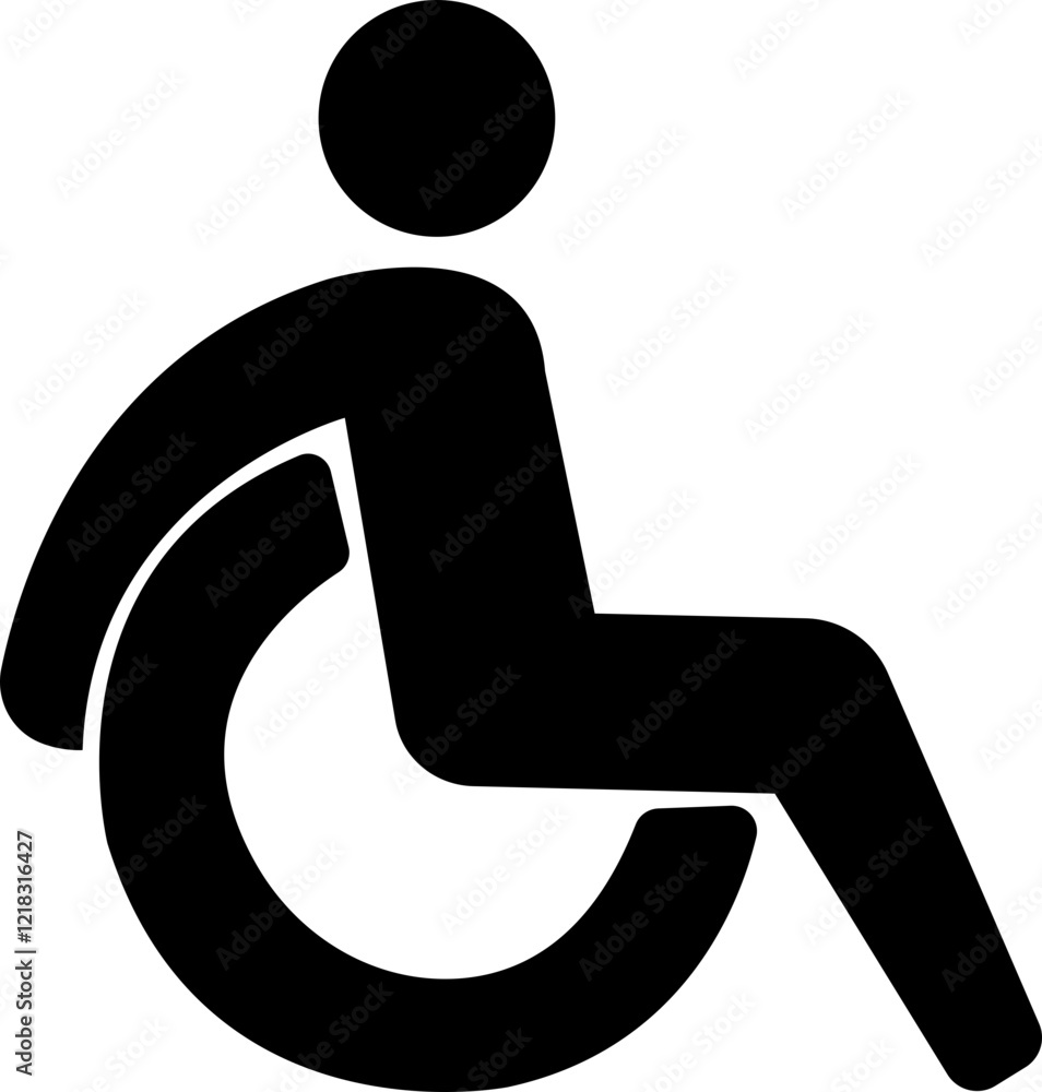 Toilet signage icon, bathroom for wheelchair for restroom, 