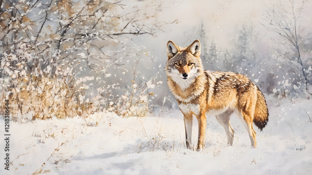 Fototapeta premium Coyote on a winter day