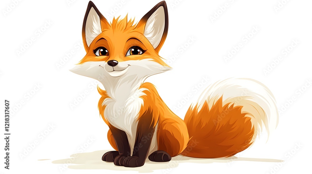 Obraz premium Foxe cartoon on white background