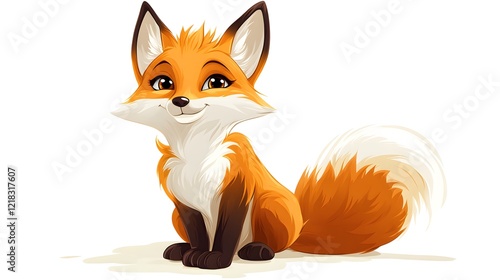 Foxe cartoon on white background photo