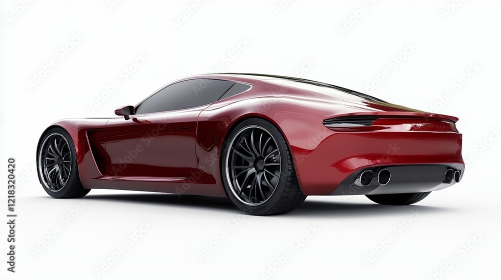 Obraz premium Sleek Red Sports Car Back View Stunning Design