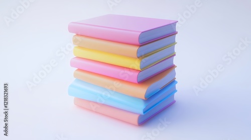Wallpaper Mural Pastel Book Stack Illustration Colorful Books for Education Torontodigital.ca