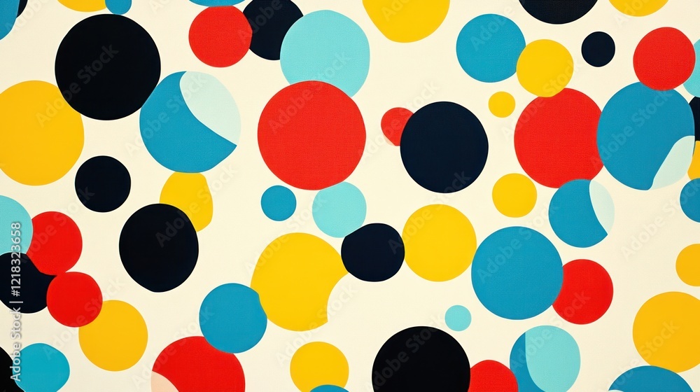 Abstract Colorful Circles Pattern: A vibrant explosion of multicolored circles on a creamy backdrop, creating a dynamic and playful visual experience. Abstract Colorful Circles Pattern: A vibrant explosion of multicolored circles on a creamy backdrop, creating a dynamic and playful visual experience.