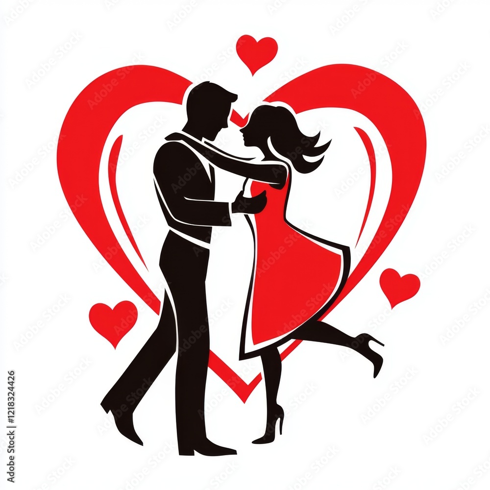 Romantic Couple Dancing in a Heart-Shaped Background, Symbolizing Love and Affection, Perfect for Valentine's Day and Sweet Moments Romantic Couple Dancing in a Heart-Shaped Background, Symbolizing Love and Affection, Perfect for Valentine's Day and Sweet Moments