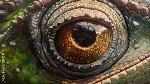 Wallpaper Mural Intricate Close-Up of Reptile Eye with Vibrant Detail and Texture Torontodigital.ca
