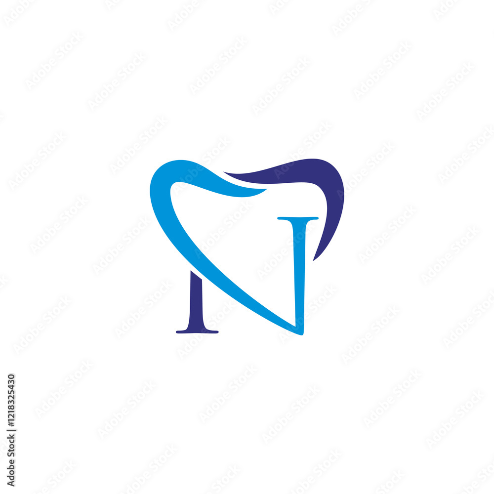 Abstract Tooth And Letter N Logo Abstract Tooth And Letter N Logo