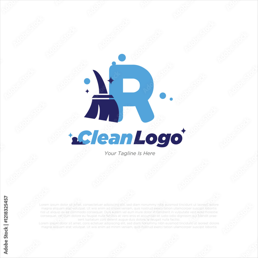 R initial with broom vector logo designs R initial with broom vector logo designs