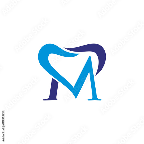 Abstract Tooth And Letter M Logo