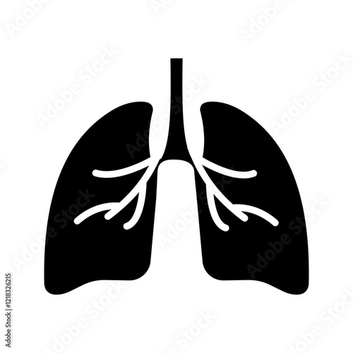 lung icon icon . vector illustration, pictogram isolated on white background. color editable