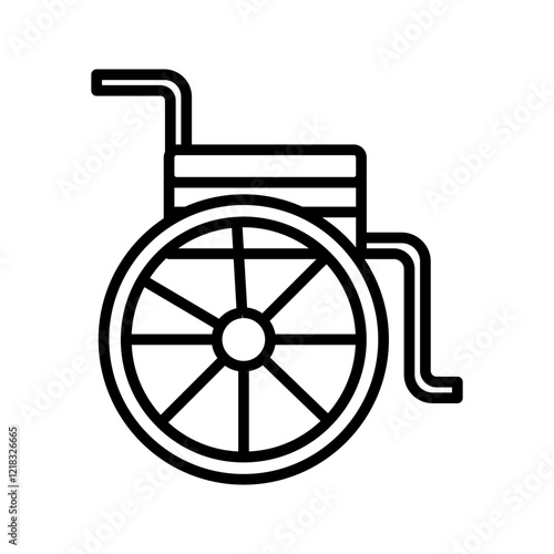 Wheelchair Icon. Medical or Healthcare theme symbol vector illustration isolated on white background