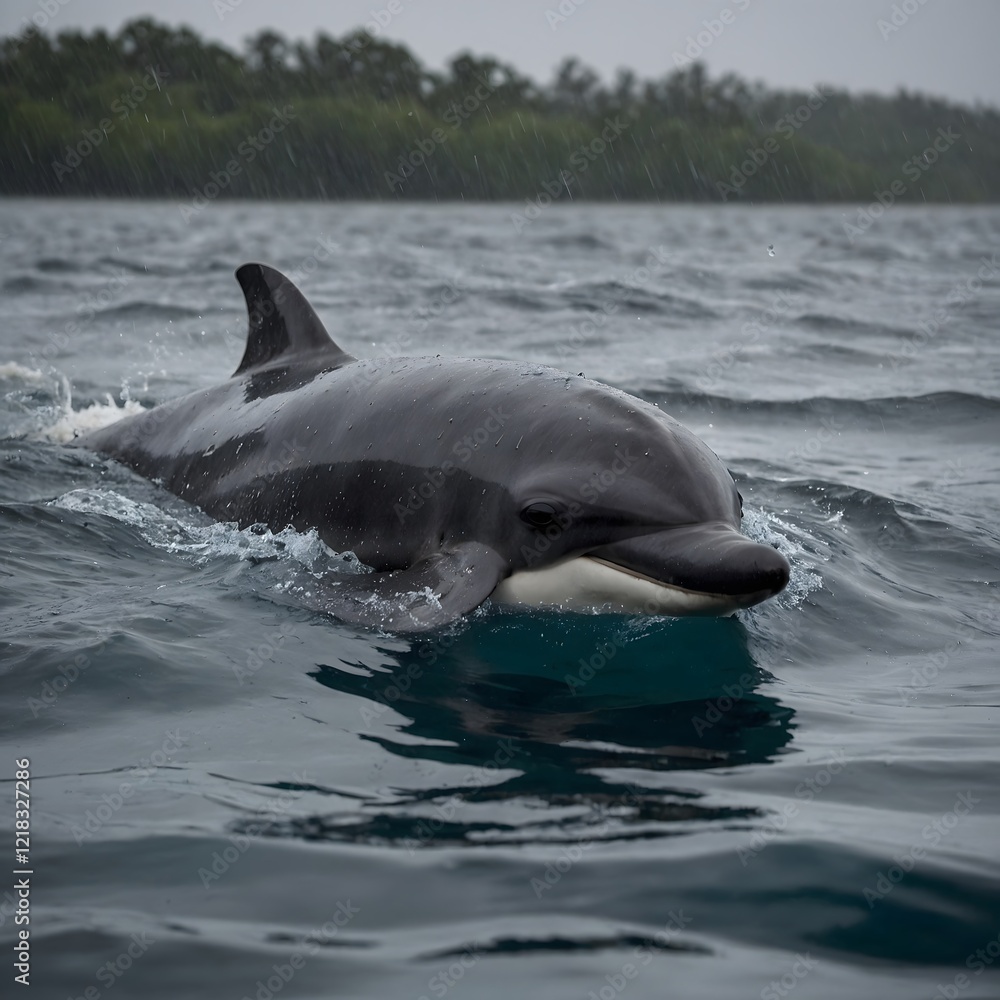 Fototapeta premium Porpoise and Marine Life: A Vibrant Underwater Community