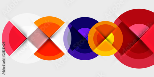 Techno circles and semi circles. Vector Illustration For Wallpaper, Banner, Background, Card, Book Illustration, landing page