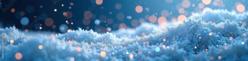 Glittering white sparkles suspended in a fluid, shimmering particles, translucent fluid, icy texture Glittering white sparkles suspended in a fluid, shimmering particles, translucent fluid, icy texture