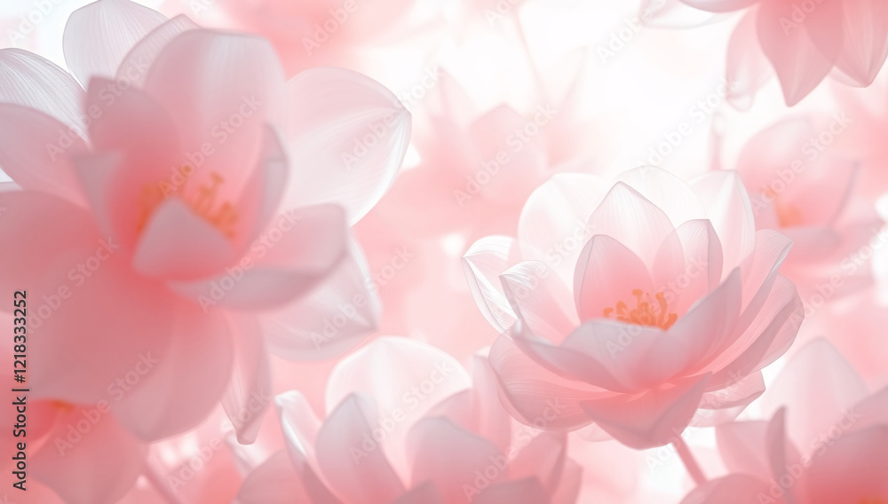 Fototapeta premium Pink Background With Pink Flowers