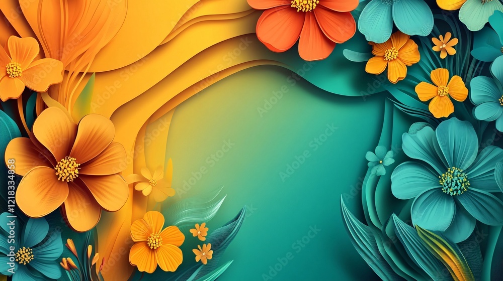 Obraz premium Colorful paper flowers creating a stunning floral background