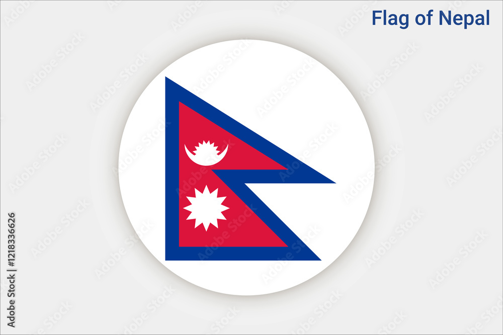 Obraz premium High detailed flag of Nepal. National Nepal flag. Asia. 3D illustration.