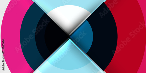 Techno circles and semi circles. Vector Illustration For Wallpaper, Banner, Background, Card, Book Illustration, landing page