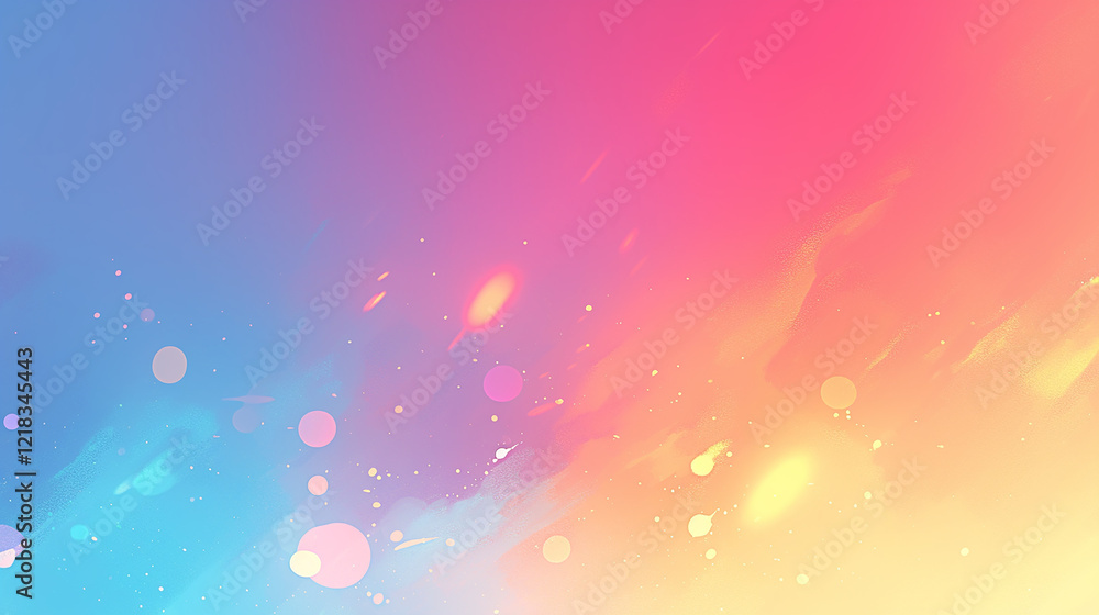Fototapeta premium blended colors transitioning from blue to purple to pink to yellow, with light, watercolor-like textures