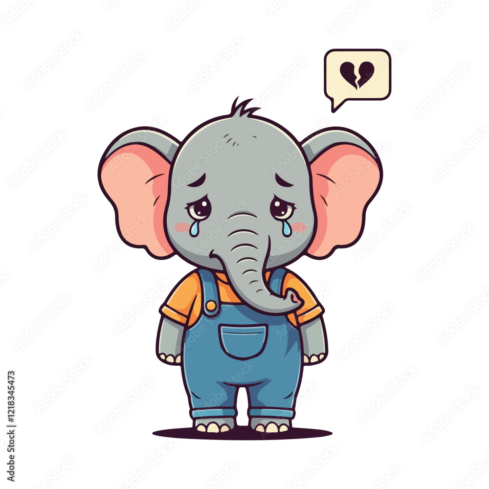 Naklejka premium Cute Elephant Cartoon Vector Icon Illustration Animal Sport Icon Isolated Flat vector illustration
