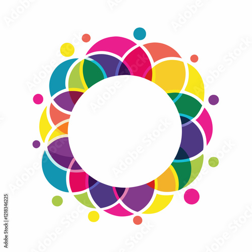 Gradient circles frame vector illustration (4)