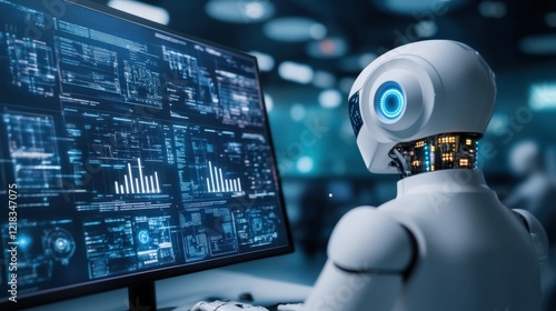 Advanced Robot Analyzing Digital Data on Computer Screen in High-Tech Environment with Graphs and Metrics for Artificial Intelligence and Data Science Applications