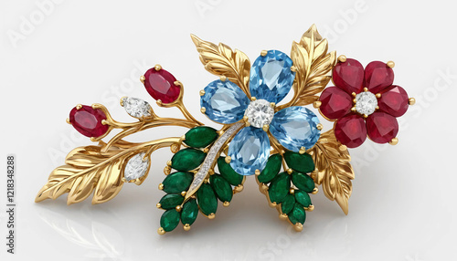 topaz flower ruby fruit and emerald leaf diamond stem photo