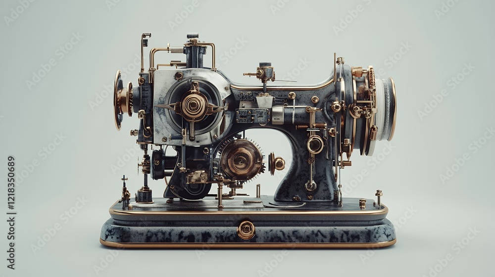 Fototapeta premium Steampunk Sewing Machine Vintage Industrial Design