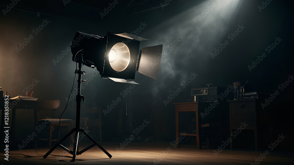 Fototapeta premium Professional Studio Lighting Setup with High Tech Equipment for a Perfect Photography or Film Session