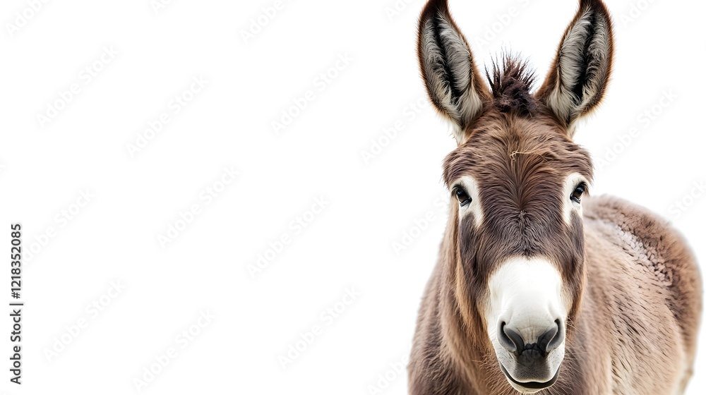 Obraz premium Donkey isolated over white background