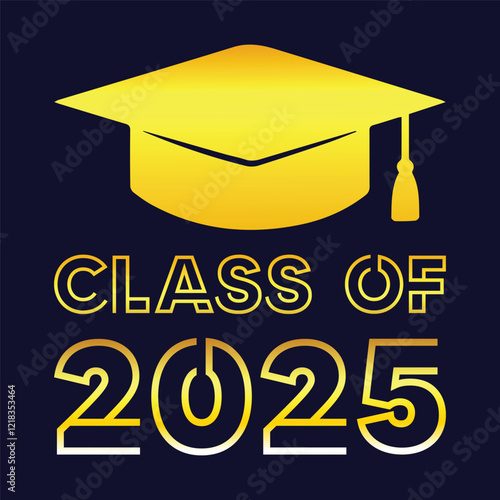 Class of 2025 typography design vector. Text for design, congratulation event, T-shirt, party, high school or college graduate. Editable class of 2025 typography design