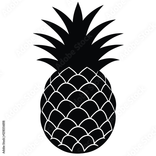 Pineapple Silhouette Vector Illustration